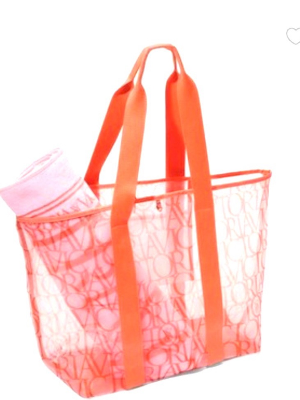 Victoria's Secret Coral-Orange Transparent Tote